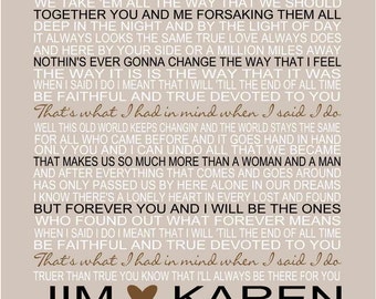 Custom Song Lyric Art 11 X 14