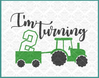 Download CLN0418 Birthday Boy Tractor 4 Year Old Wagon Boys Farmer SVG