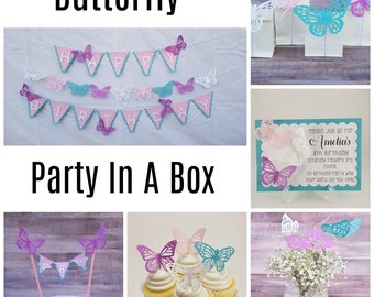 Butterfly Party In A Box/Butterfly Party Pack/Butterfly Birthday Party In A Box/Butterfly Birthday Party Pack/Butterfly Party Bundle