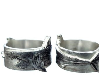 Shark Ring Silver Great White Shark WeekSterling Silver Shark Week Sharknado