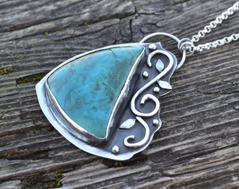 Chrysocolla and Sterling Silver Necklace