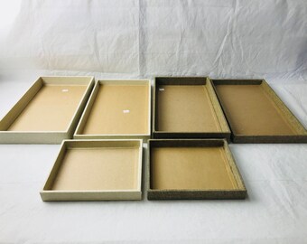 Wooden Burlap/Linen Utility Tray