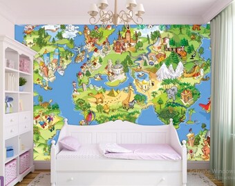 world map wallpaper children world map kids world map wall decal world map