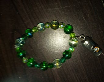 Green Coffee Charm Bracelet