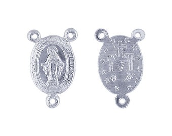 Sterling Silver Miraculous Medal Rosary Center