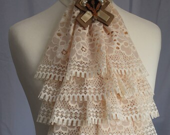 Rich cream lace jabot FREE UK SHIPPING