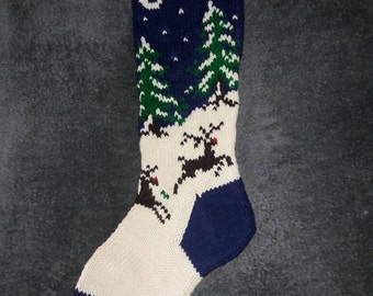 Winter Playground Hand Knitted Personalized Christmas Stocking