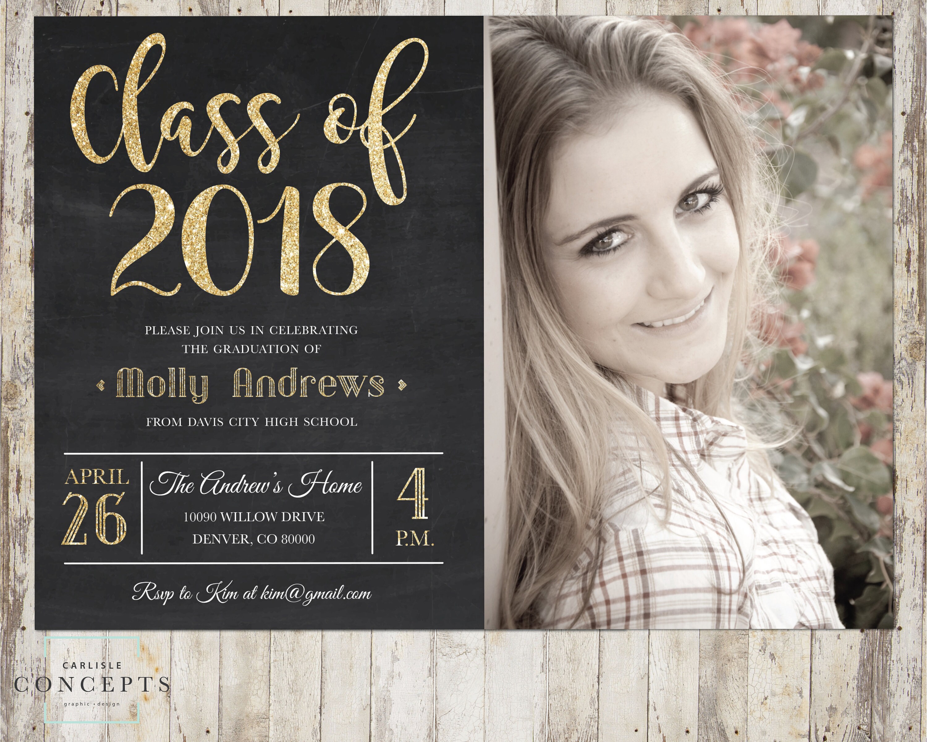 gold glitter graduation invitation girl s graduation graduation invitations for girls