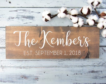Personalized Wood Sign. Family Name Hand Painted Sign. Wedding Gift. Anniversary. Bridal Shower. Last Name. Established Sign. Farmhouse Sign