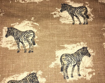 Waverly Zebra Run brown cotton sewing Fabric 3/4 yard
