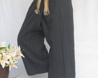 Wellness Cotton Fisherman Wrap Yoga Pants Black