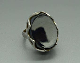 Hematite Adjustable Fashion Ring