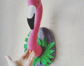 Flamingo taxidermy - Wall decor - Faux Flamingo Head