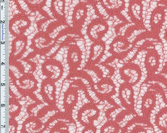 Rouge Pink Textured Lace, Fabric By The Yard