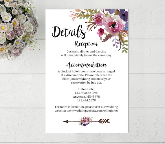 wedding reservation cards