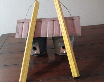 Vintage Engineer's Scale Architect's Scale Triangular Rulers- Dietzgen 31626 - K & E Co. 8891 1960's Wood Rulers