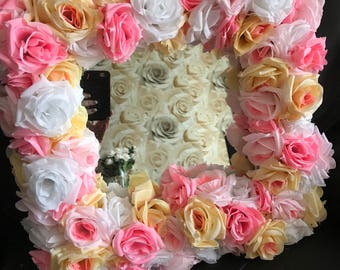 Flower framed mirror