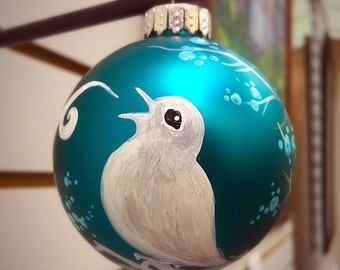 Singing In The Blue - Hand Painted Ornament