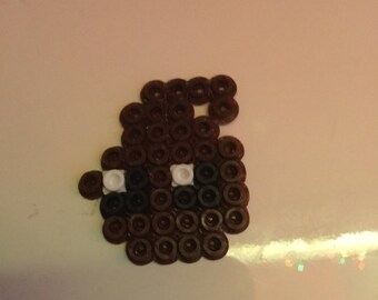 DIY chocolate kiss with cute face made out of fuse beads