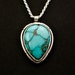 Reserved; Turquoise and Sterling Silver pendant, AAAA Gem grade, Natural, untreated, 1970's, old stock, rare, handmade