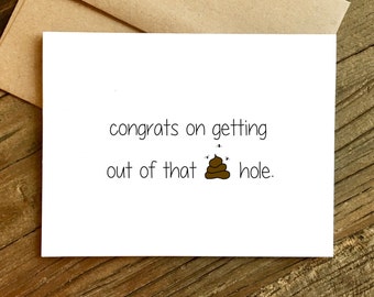 Funny New Job Congratulations - New Job Card - Shit Hole.