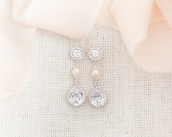 Bridal Earrings Drop, Bridal Earrings Crystal, Crystal Wedding Earrings, Teardrop Earrings