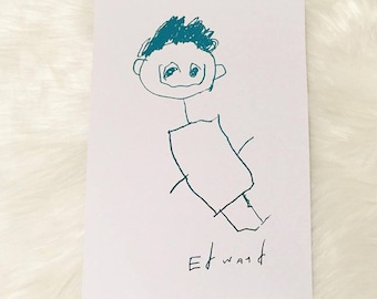 Real Foil Print- Children's Artwork- Wall Art- Home Decor- Kids Drawings