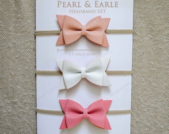 Soft Baby Headband, Baby Girl Headband, Baby Headband Set, Bow Headband Baby, Baby Girl Bow Headband, Nylon Headband, White Baby Headband,