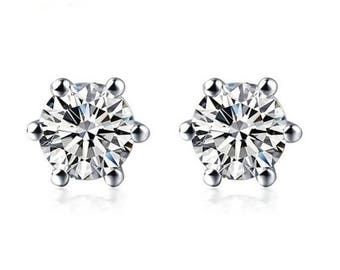 Platinum diamond earrings 1/5 carat total