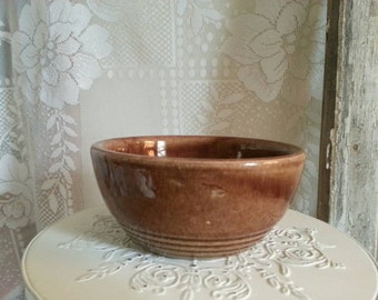 Small Brown Stoneware Bowl