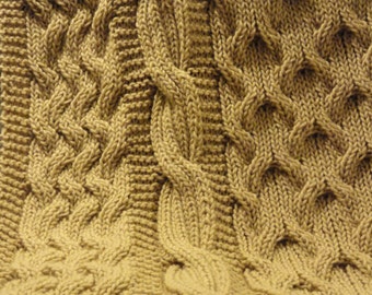 hand knit cable afghan