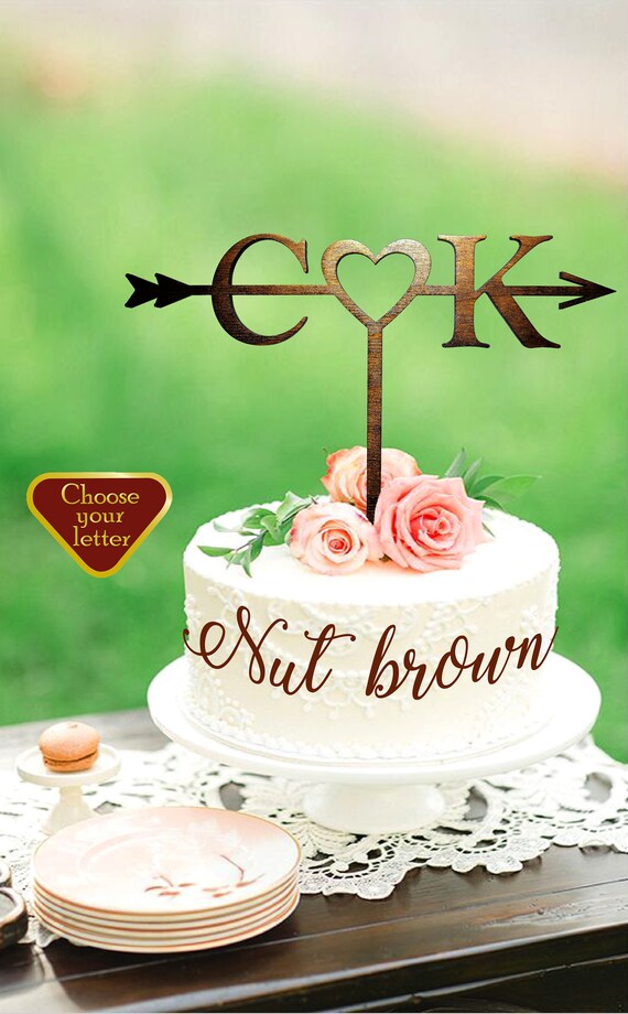 Letter C K Cake Toppers For Wedding Topper Arrow Rustic Monogram Heart CT244 Letter C K Cake Toppers For Wedding Topper Arrow Rustic Monogram Heart CT244