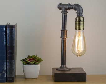 Winchester : Industrial lamp / Edison Lamp / Pipe Lamp / Steampunk lamp / Industrial Lighting / Table Lamp / Lighting/ Home Decor/Industrial