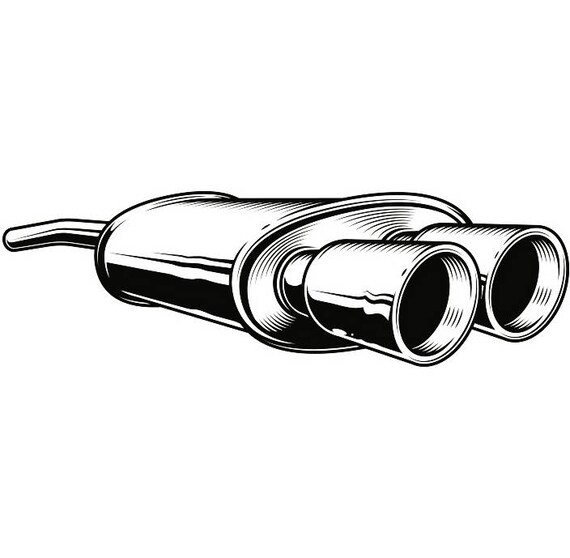 Muffler 5 Mechanic Exhaust Pipe Car Automotive Chrome Car