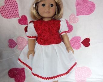 Red and white cotton dress