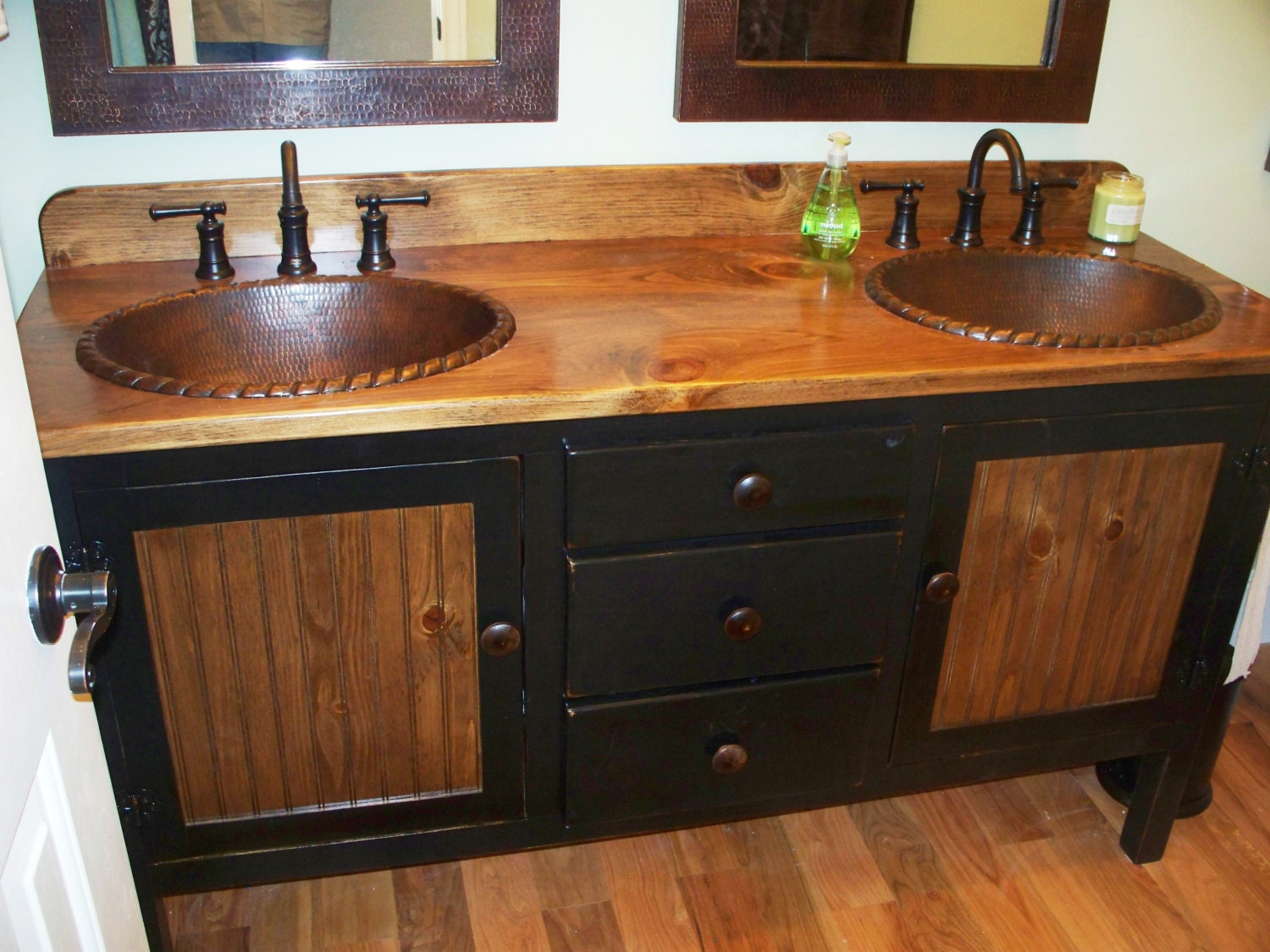 Rustic Farmhouse Vanity - Double Bathroom Vanity ...