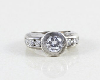 Sterling Silver cubic zirconium Ring size 7 1/4