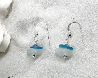 Beach Glass Earrings, Sea Glass Jewelry, Sea Glass Earrings, Lake Bottle Earrings, Lake Erie Beach Glass, Beach Gift