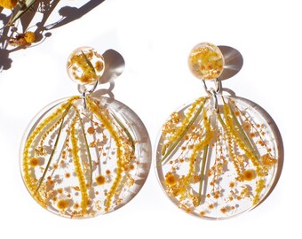 Golden wattle dreams~ statement sized earrings- Rumble Sky