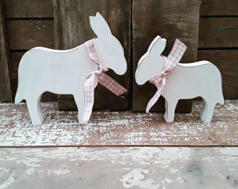 Hand Painted Wooden Donkey, Donkey Decoration, Donkey Ornament, Easter Ornament, Donkey Lover Gift, Cute Donkey Gift