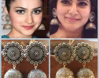 Indian jewelry,High quality handmade German silver jhumkas