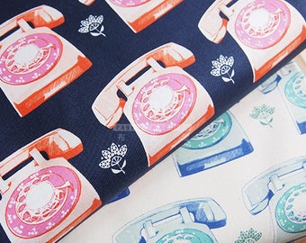 C+S cotton TELEPHONES fabric - 50cm