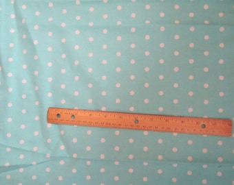 Light Blue Polka Dot Flannel Fabric by the Yard