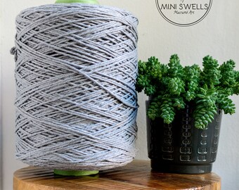 Grey Cotton Rope - Super Soft Luxe String Cotton Cord - 3mm - 1000 Meters - Macrame Rope - Diy Macrame - Weaving - Macrame