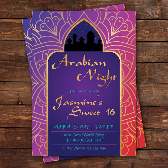 Arabian Theme Party Invitations 4