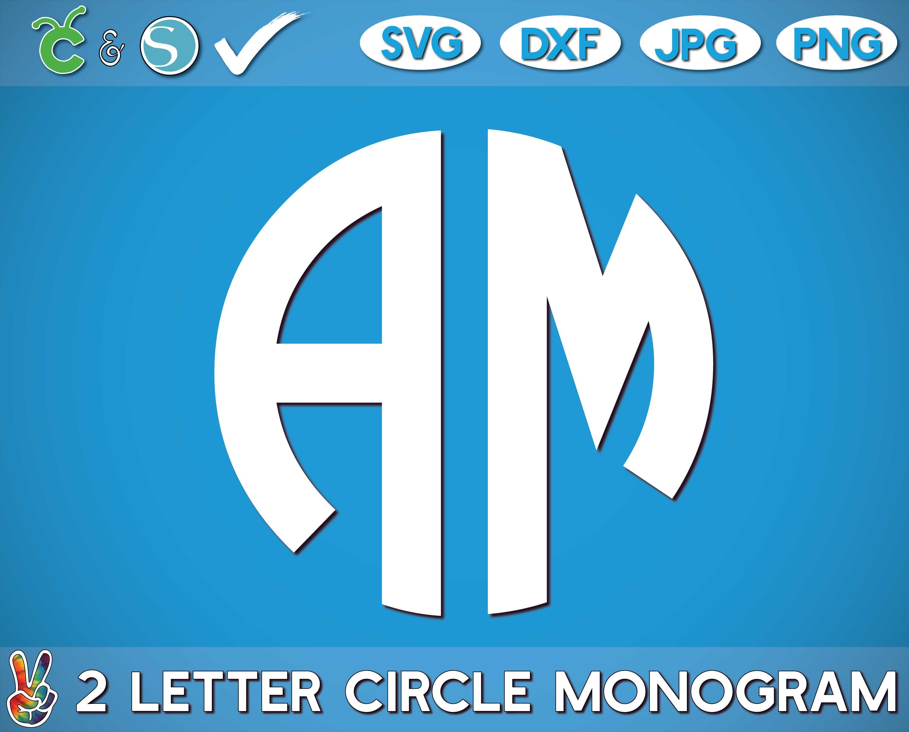 Download 2 letter circle monogram SVG circle monogram font two letter