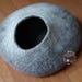 Felt Cat Cave / Cat Bed / Pet Bed / Puppy Bed / Cat House. 100 % Wool Natural Color