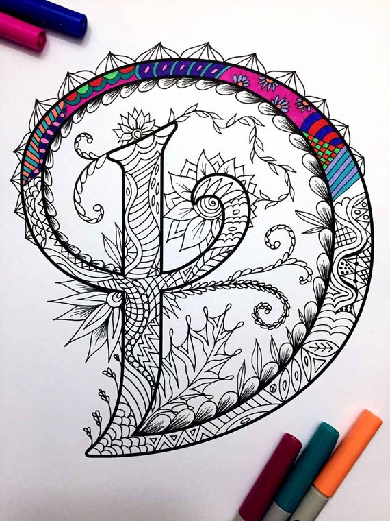 Letter D Zentangle Inspired by the font