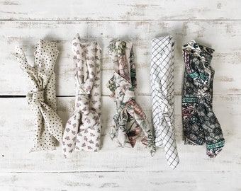 Women Bandanas- Neck Scarfs- Grid Bandana- Dottie Bandana- Floral Bandana- Paisley Bandana- Hambdmade