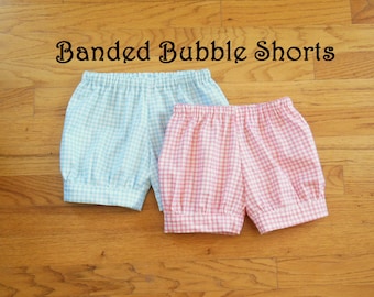Banded Bubble Shorts for toddler boys OR girls - Choose your own fabric - 12 months to size 6